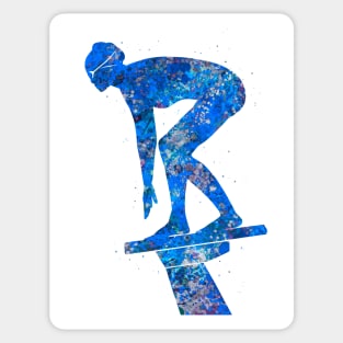 Swimmer girl blue art Sticker